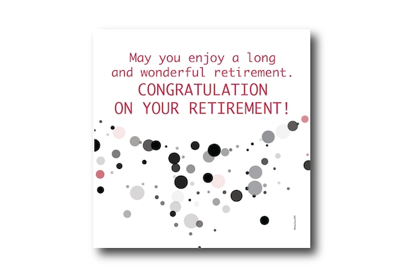 Digital Retirement card wishes, instant download, printable at home, ready to post, Pantone Colors