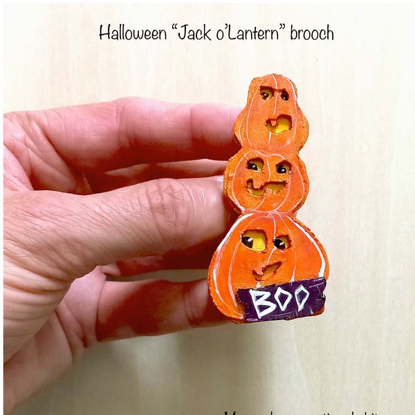 Broche citrouilles Halloween, broche Halloween, broche citrouilles, bijou Halloween, accessoires Halloween, Citrouilles, Halloween, broche