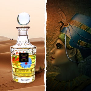 Premium quality NEFERTITI Egyptian women perfume oil Alcohol free and Vegan friendly, A beautiful fresh elegant fragrance, UNISEX, gift idea