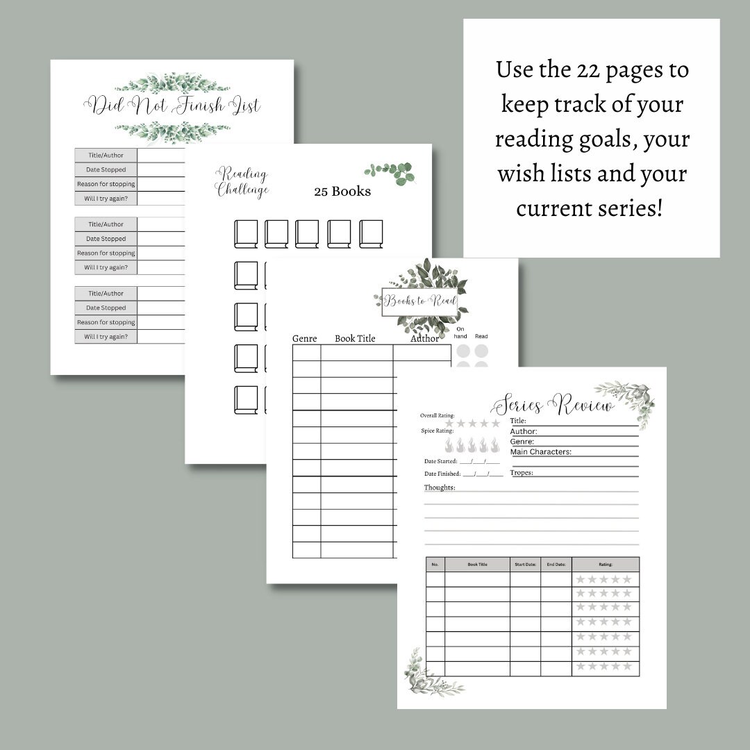 Book Tracker Printable Bookshelf Book Journal Reading Log - Etsy Australia