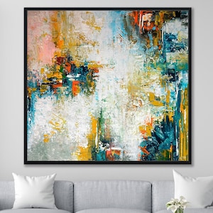 Large Abstract Oil Painting, Modern Wall Art Canvas