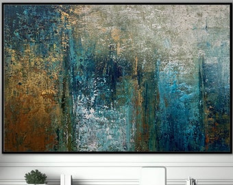 Large Original Abstract Art Oil Painting On Canvas Wall Art Home Gym Decor Wall, Extra Large Wall Art Palette Knife Art Work Painting