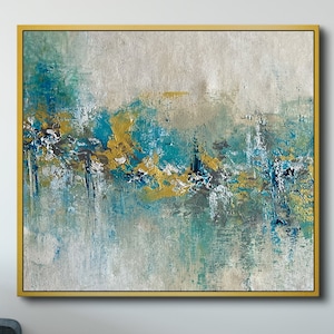 Green Textured Abstract Painting, Original Painting, Canvas Painting, Handmade Painting, Large Original Oil Painting, Home Decor, Wall Art
