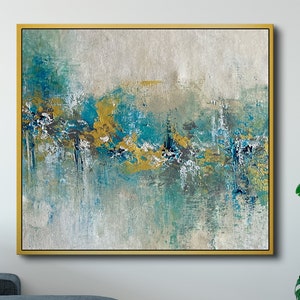 Green Textured Abstract Painting, Original Painting, Canvas Painting, Handmade Painting, Large Original Oil Painting, Home Decor, Wall Art