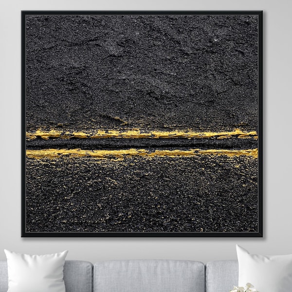 Black And Gold 3D Wall Art Minimalist XL Canvas Painting Palette Knife Texture Art  Modern Texture Wall Art For Home Office Decor Gift