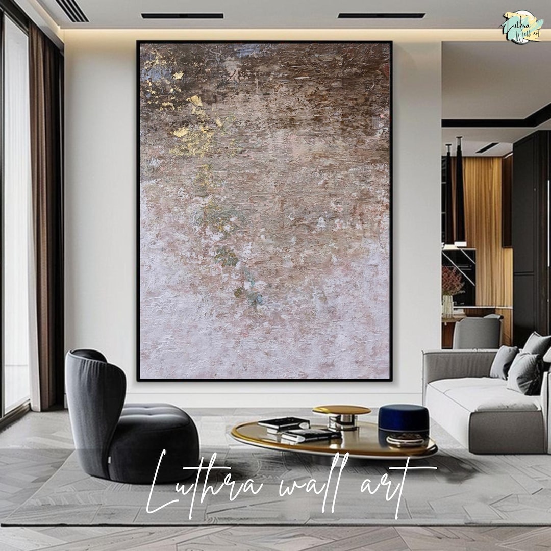 Handmade Textured Abstract Wall Art, Neutral Minimalist Living Room ...