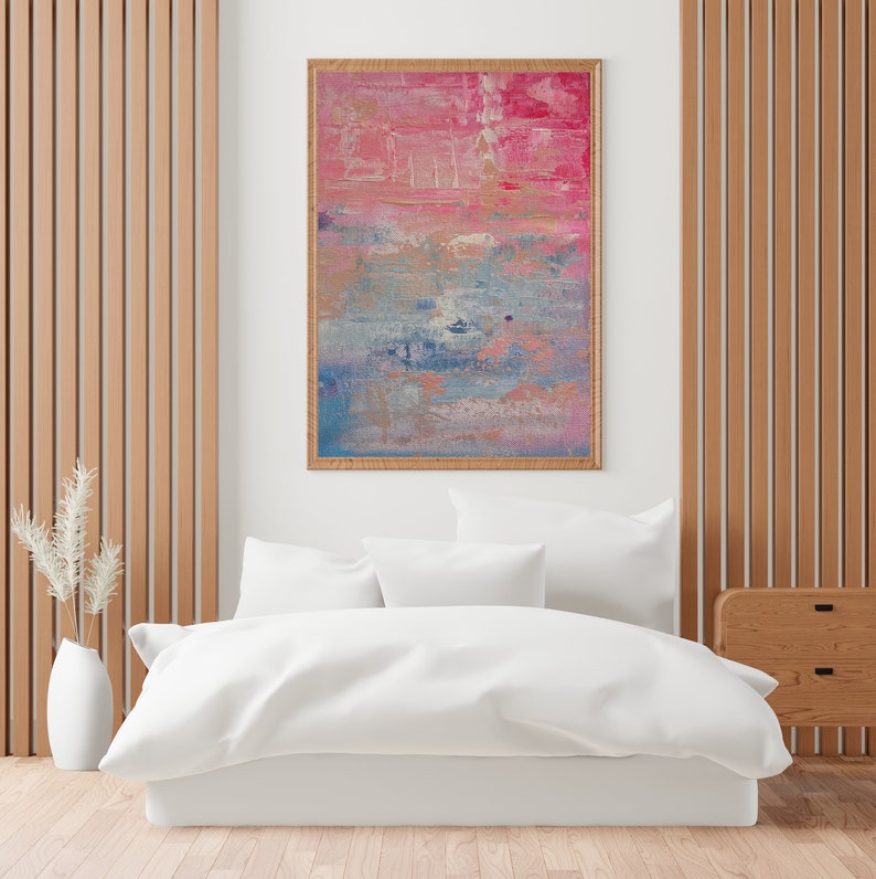 Handmade Pink Abstract Painting Contemporary Artwork Palette - Etsy