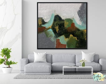 Aesthetic Mountain Art Painting | Modern Home Decor | Abstract Mountain Painting | Canvas Wall Art | Large Wall Art | Original Oil Painting