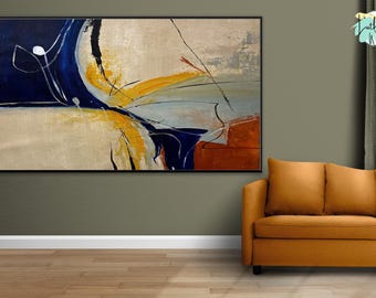 Large Original Painting Acrylic Abstract Artwork For Walls, Abstract Painting On Canvas Wall Art Deco Decor, Vintage Wall Art