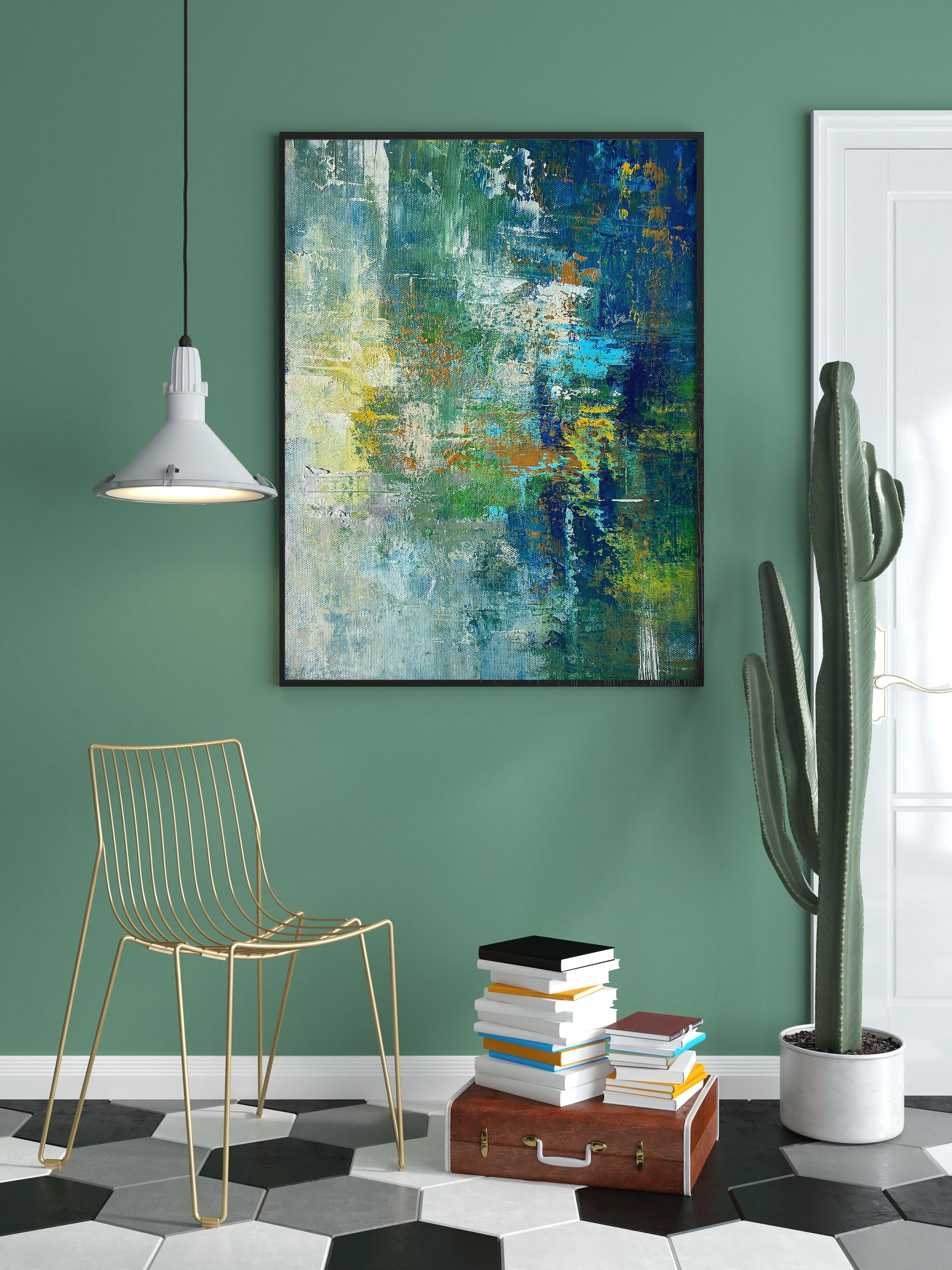 Wall Art Handmade Painting Home Decor Jungle Themed Abstract Painting Original Painting Large ...