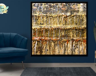 Strukturiertes abstraktes Acrylgemälde: Modernes Wohndekor, große Leinwandkunst