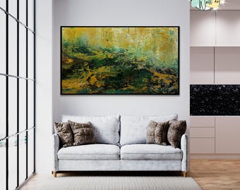 Framed Abstract Painting: Extra Large Palette Knife Canvas Art
