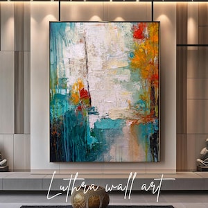 Handgemachtes abstraktes Gemälde | Bunte Abstrakte Kunst Für Wohnkultur | Acryl auf Leinwand | Abstraktes Gemälde |