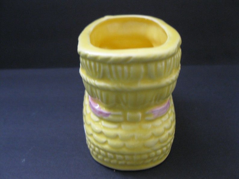 Rubens Originals hand painted yellowpink baby bootie planter