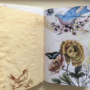 Spring Flower & Animal Vintage Themed Vintage style Junk Journal, planner, travellers notebook, journal, scrapbook, memory book image 6
