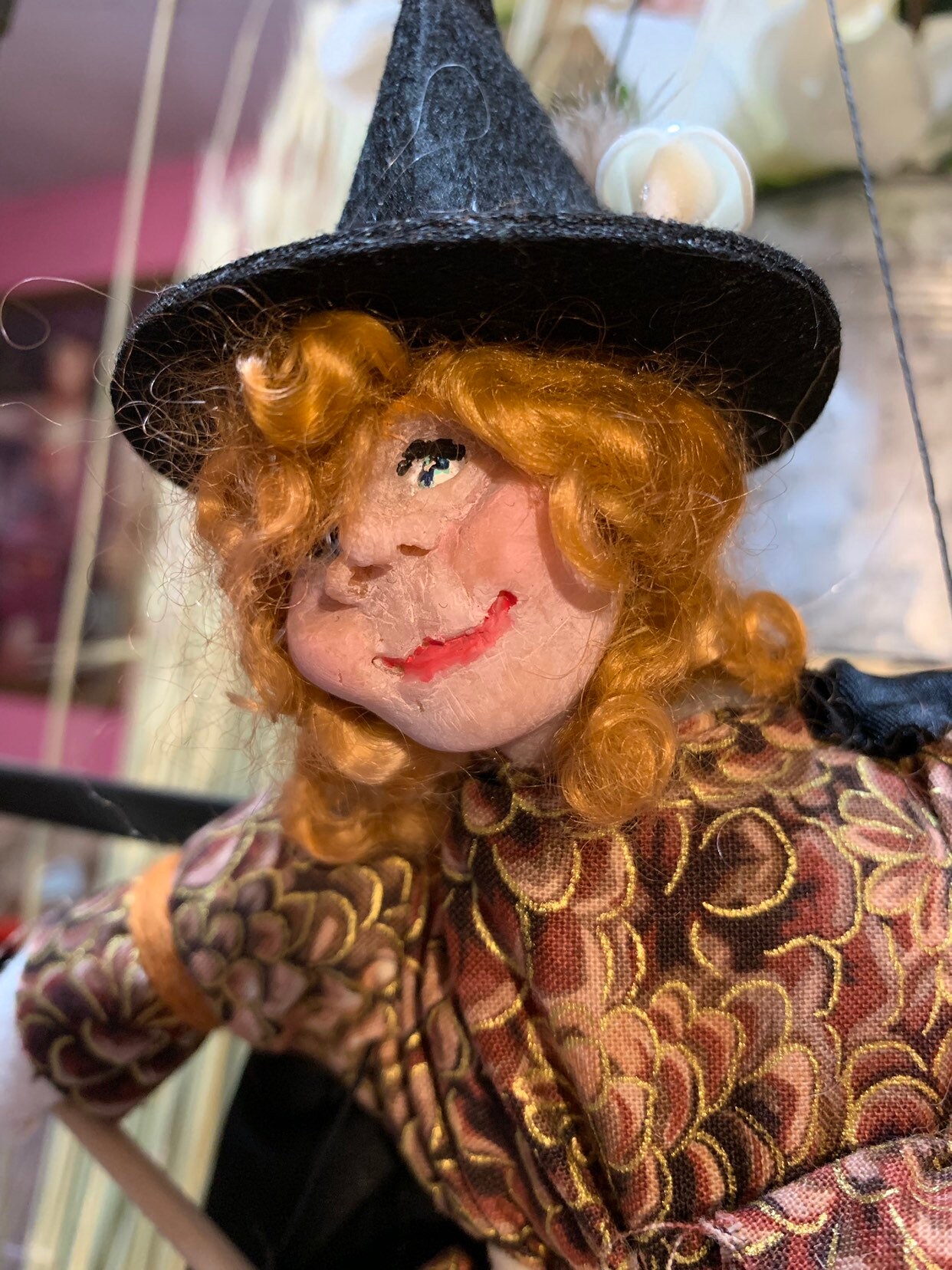 Hand sculpted kitchen witch doll