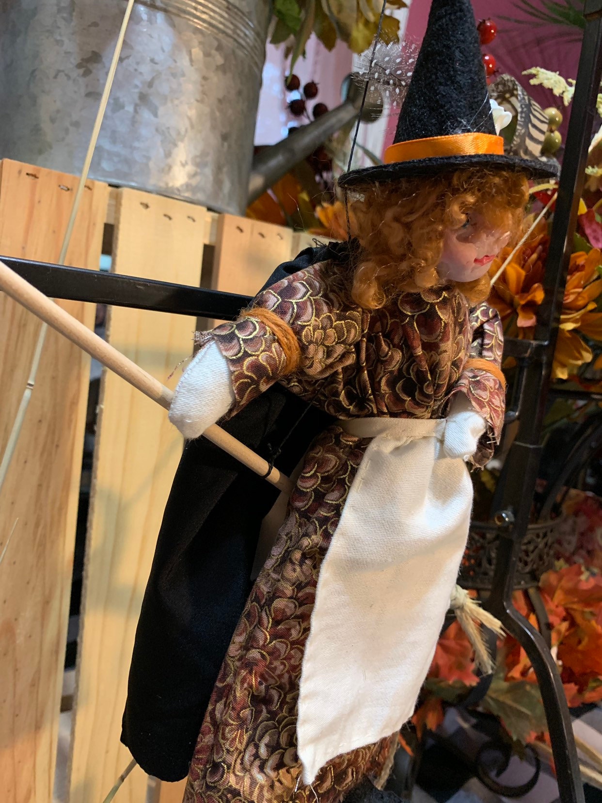 Hand sculpted kitchen witch doll