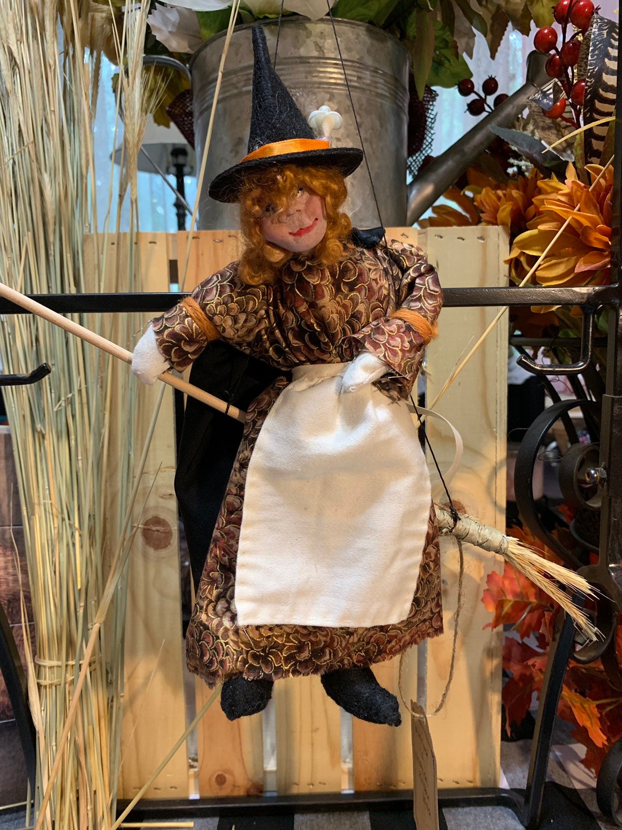 Hand sculpted kitchen witch doll