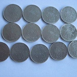 Lot 13 x 1 crown Silver Sweden 1953 – 1968 Gustav VI Adolf