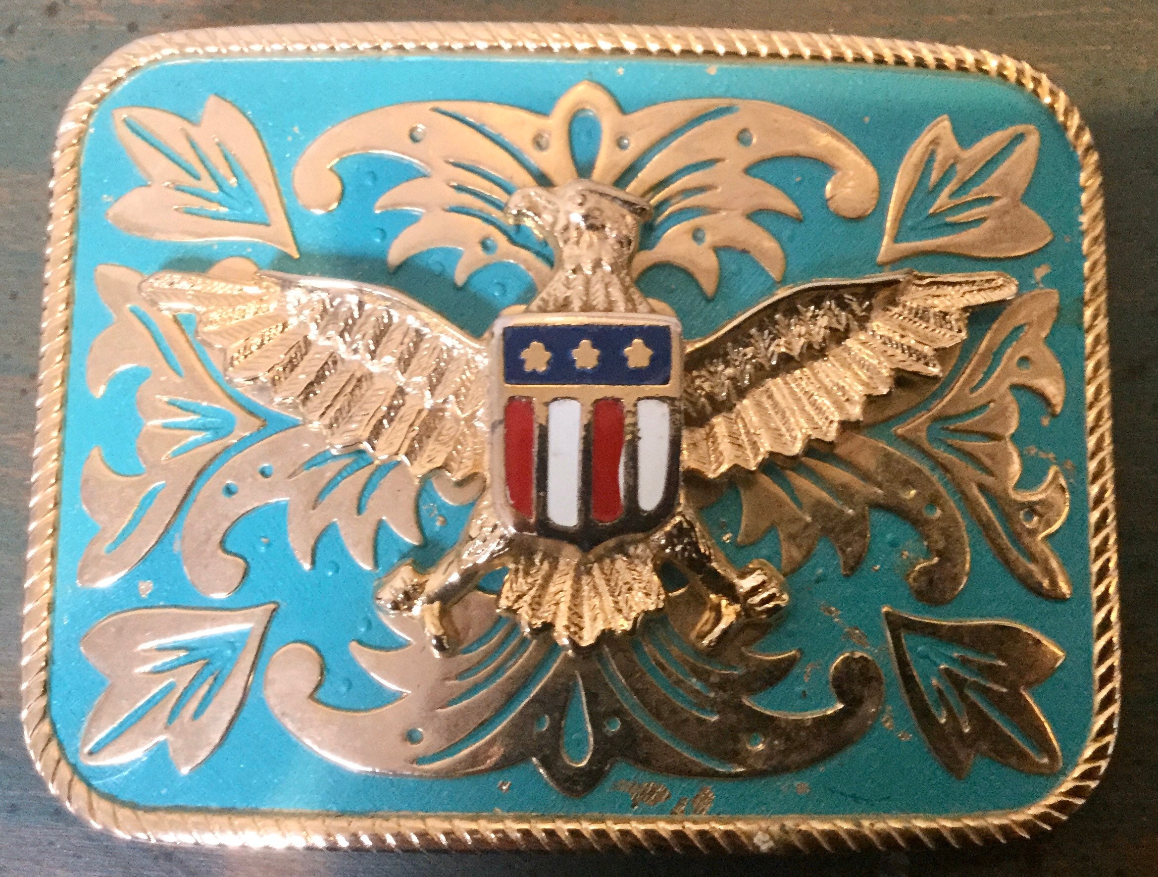 American Eagle Belt Buckle Brass Vintage Item Etsy India