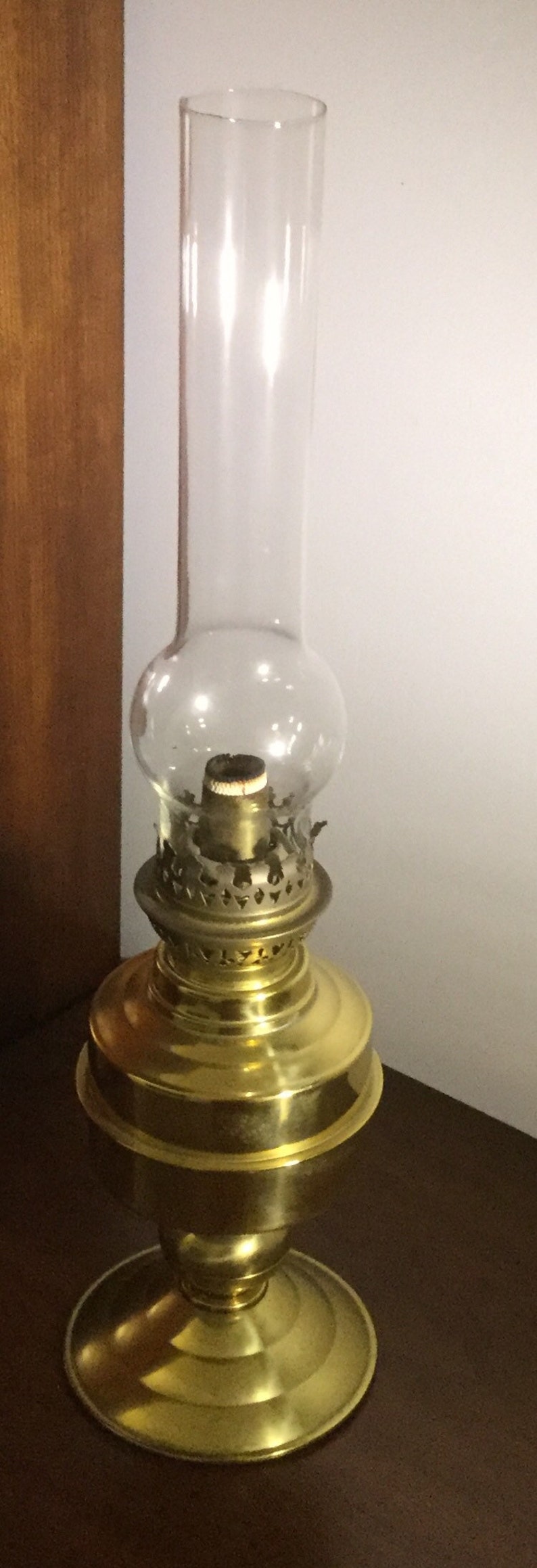 Beautiful antique tall French hurricane oil brass lamp with Etsy