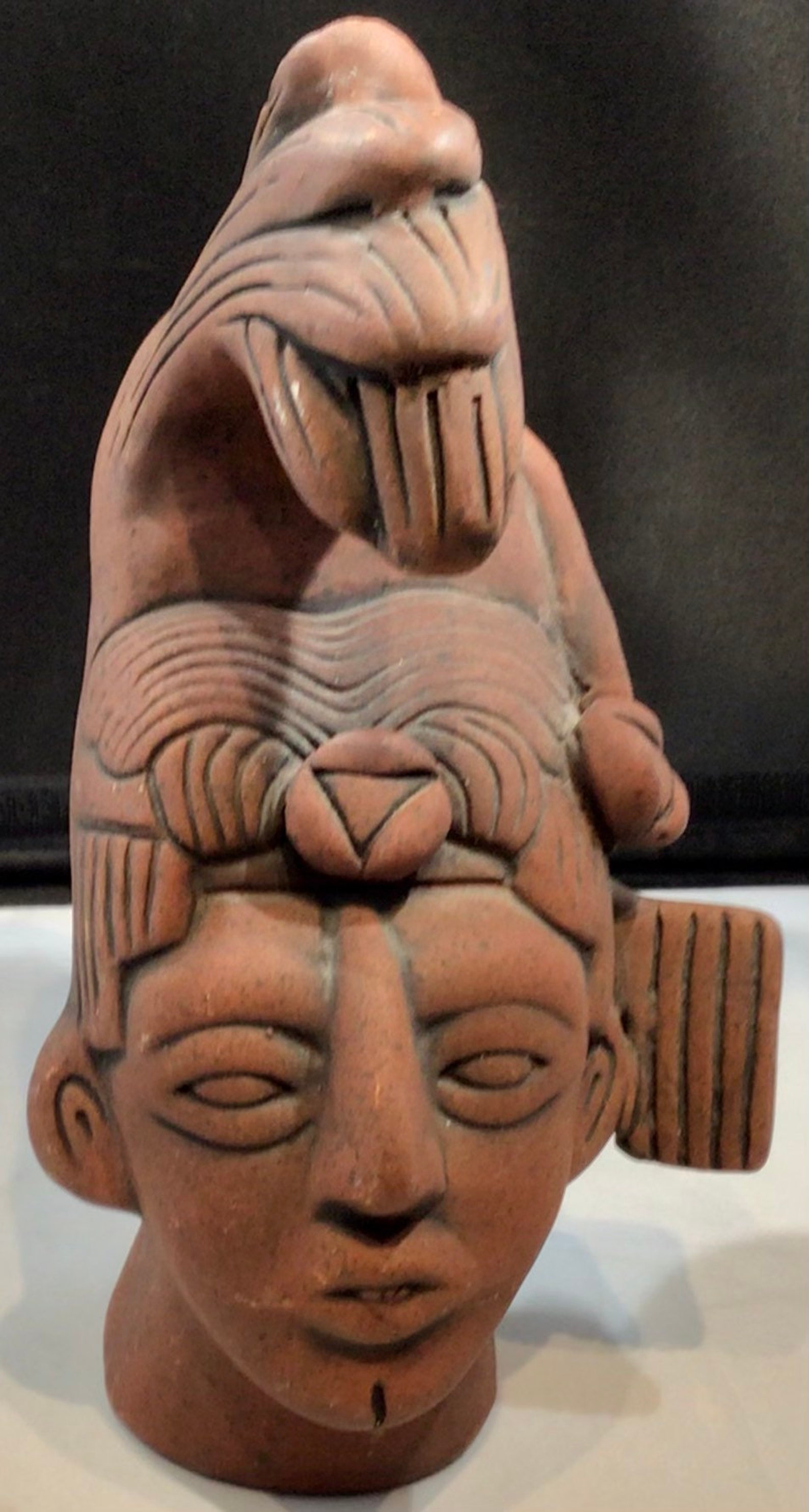 Aztec Terracotta Art Pottery Male Figure in Ceremonial Head Etsy