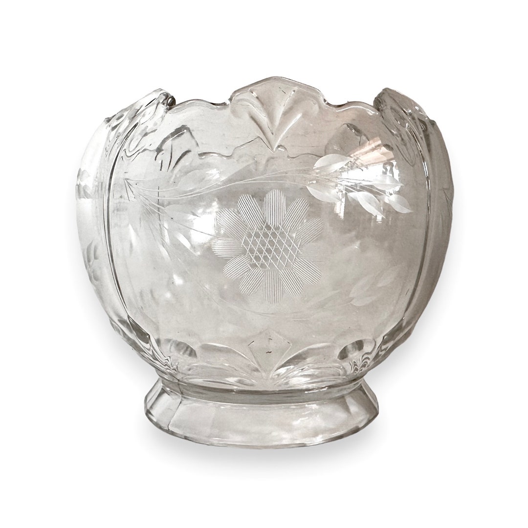 Vintage Cornflower Crystal Bowl Etsy