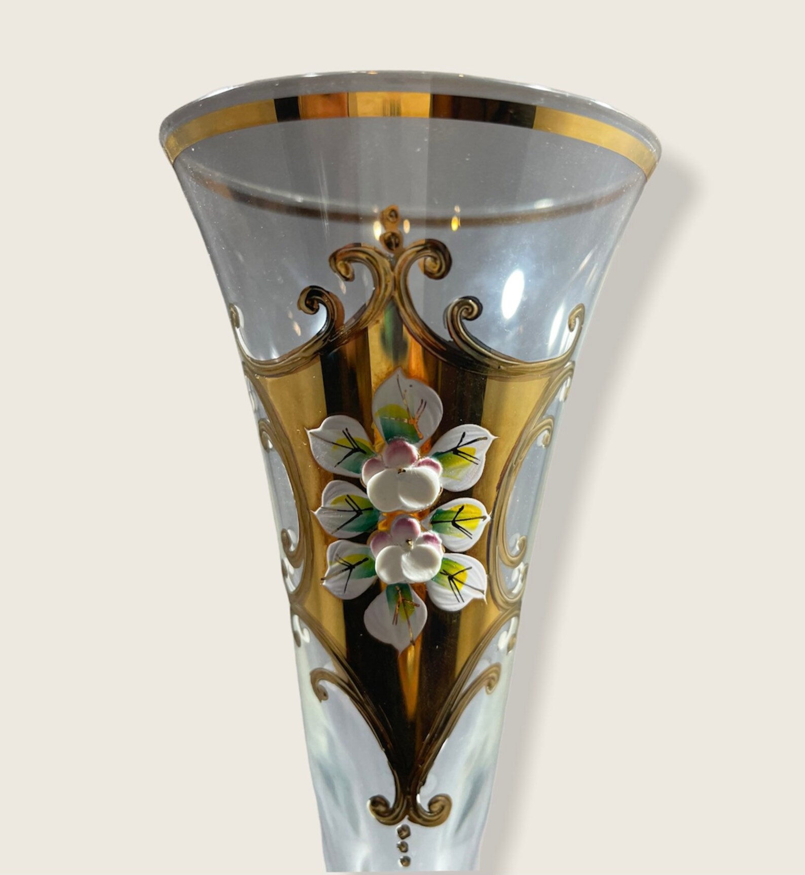 Set of 6 Tre Fuochi Murano Flute Glasses Etsy