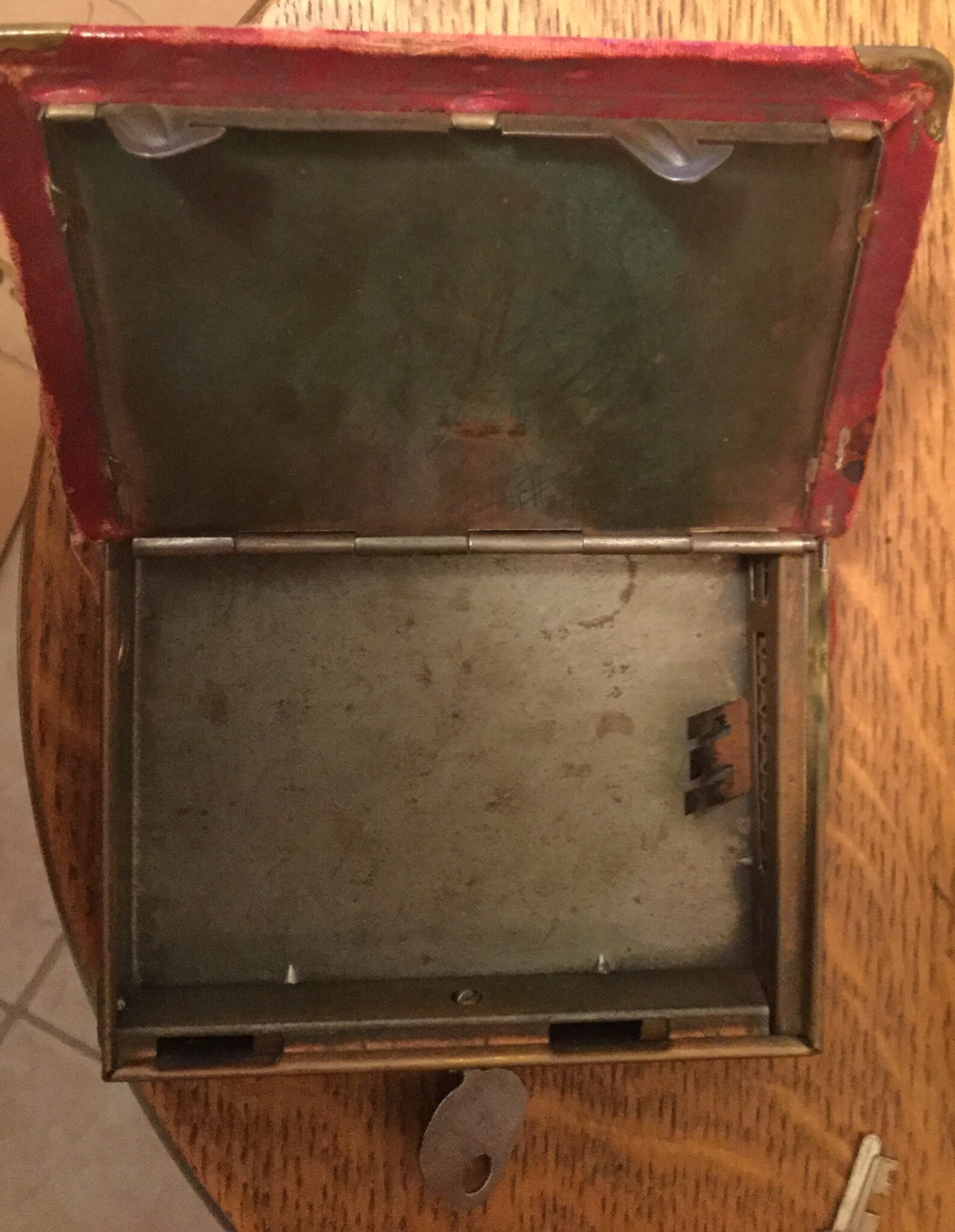 Coin Bank With Key. Red Leather From the Prudential Insurance Etsy