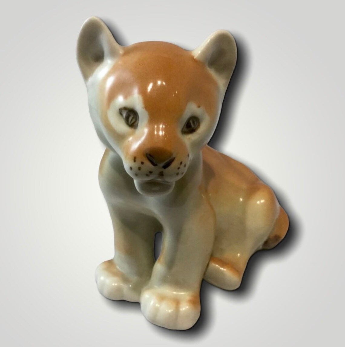 Vintage Lomonosov Porcelain Baby Lion Figurine Made in USSR Etsy