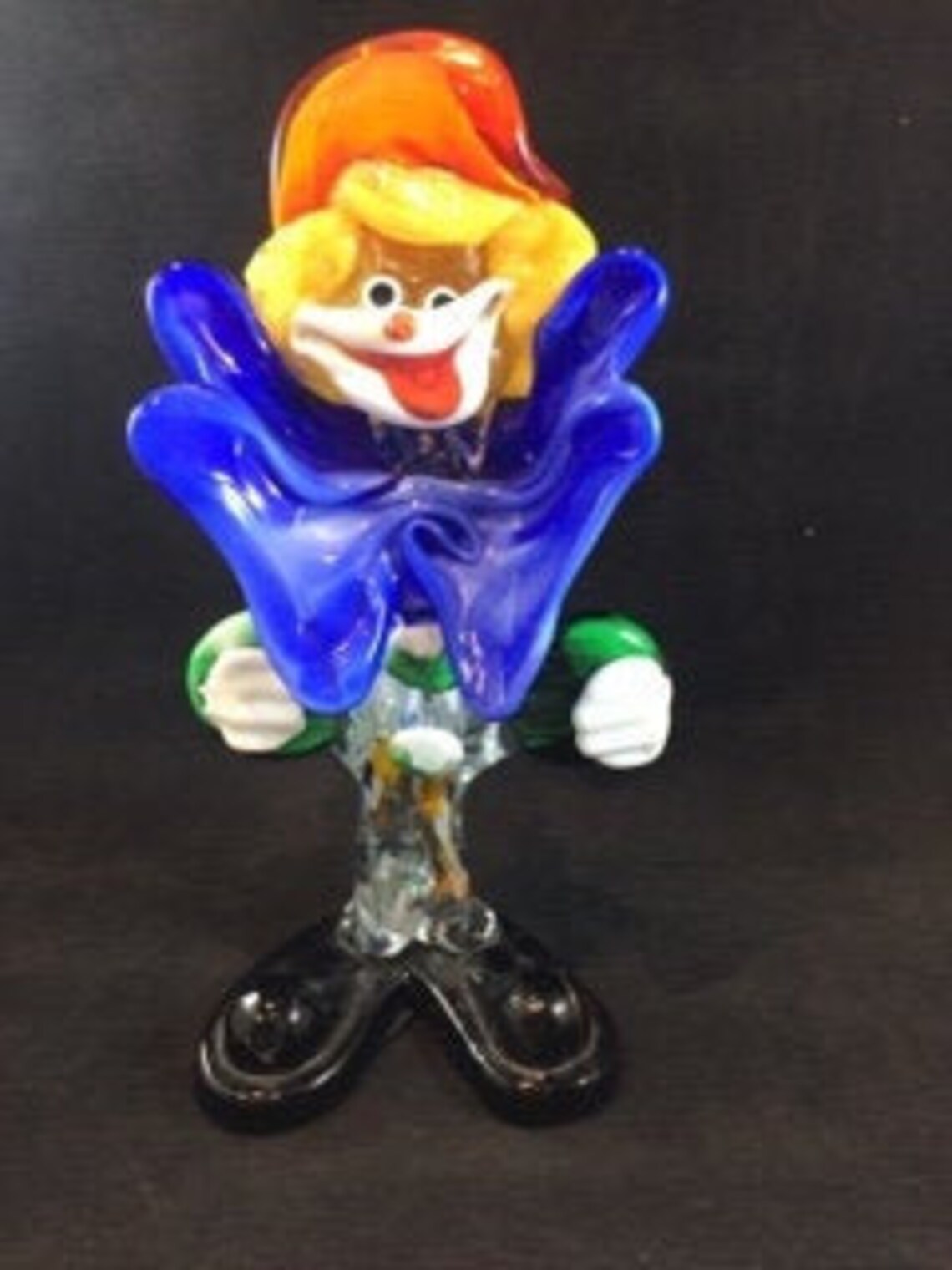Hand Blown Vintage Glass Clown Figurine Etsy