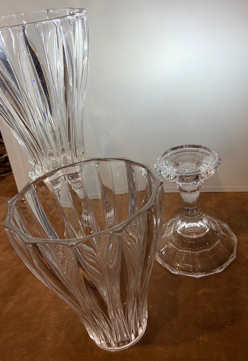 Crystal St. hurricane 2 piece candle holder two units. Etsy
