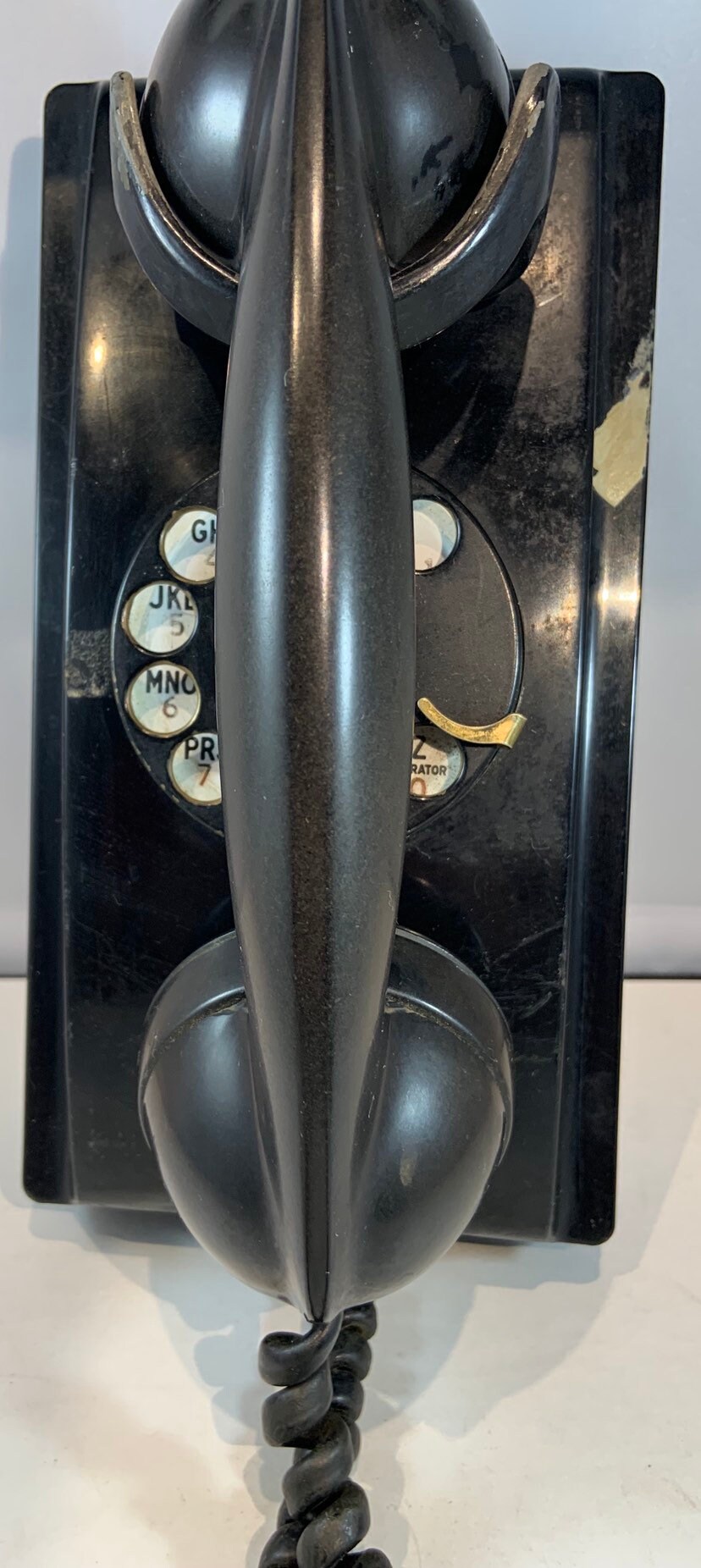 Western Electric vintage rotery black wall mount phone image 0