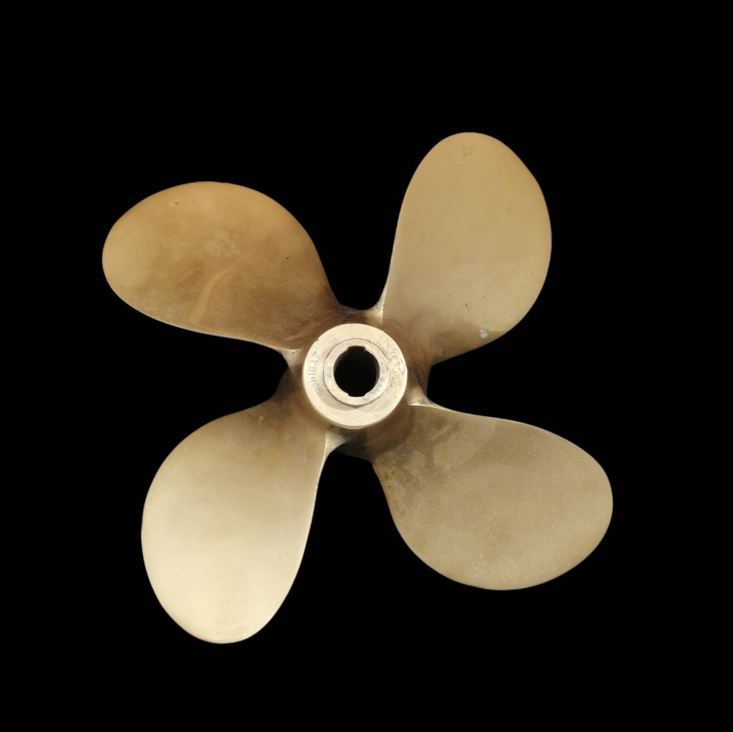 Vintage Brass Propeller // Antiqued Brass Boat Prop, Nautical Salvage Decor, Coastal Beach House