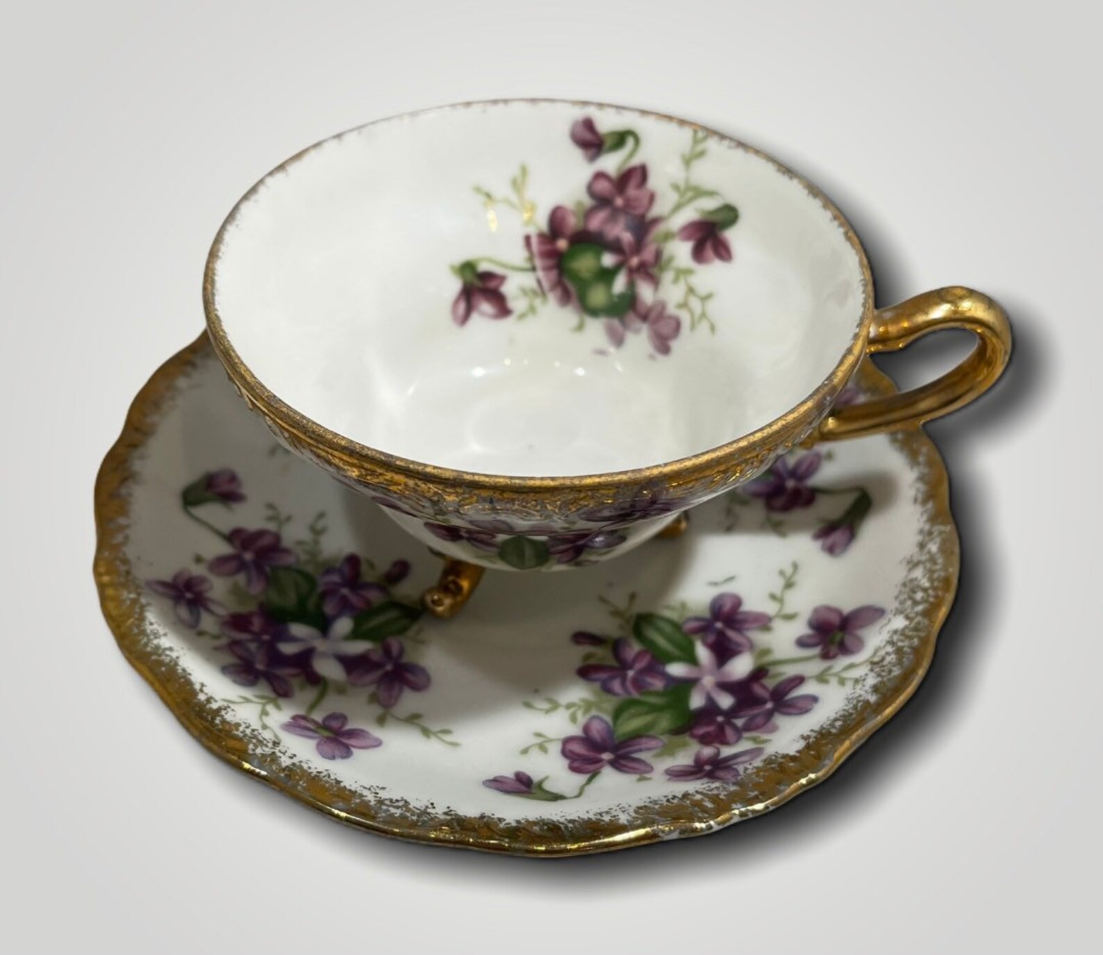 Vintage Trimont 3 Footed China Tea Cup & Saucer Made in Japan Etsy