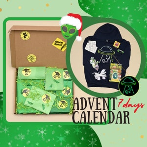 7 DAYS Alien Advent Calendar, for Boy | Teen, Alien Sweatshirt, Alien Gift, Boys Advent Calendar, Teen Advent Calendar