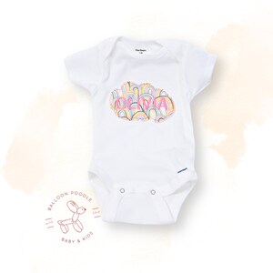 Personalized Rainbow Bodysuit Onesies, Embroidered Bodysuit, Baby Girls Onesies, Personalized Bodysuit, Custom Onesies, Baby Girl Onesies