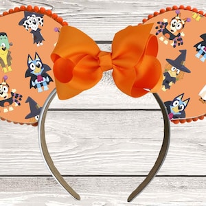 Bluey Bingo Halloween Mouse Ears Indy Lucky Chloe Minnie Ears Heeler Dog Headband Vacation