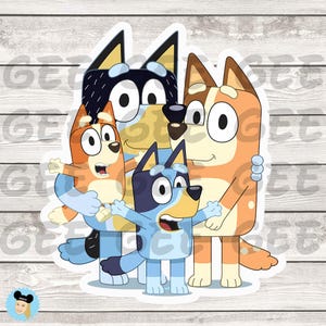 Bluey Bingo Chilli Bandit Heeler Family Car Decal Sticker