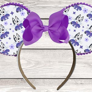 Bluey Muffin Cupcake Heeler Ballerina Mouse Ears Minnie Ears Heeler Dog Headband Vacation