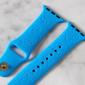 Chip and Dale Watch Band compatible with Apple Watch iWatch Band Silicone Watch 38/40/41 42/44/45 Strap Laser Engraved