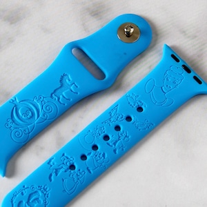 Disney Princesses Cinderella Watch Band compatible with Apple Watch iWatch Band Silicone Watch 38/40/41 42/44/45 Strap Laser Engraved