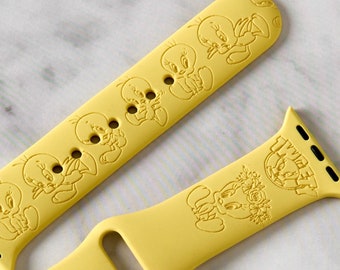 Tweety Bird Watch Band compatible with smart Watch iWatch Band Silicone Watch 38/40/41 42/44/45 Strap Laser Engraved
