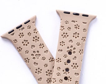 HEART PAW Watch Band compatible with smart Watch iWatch Band Silicone Watch 38/40/41 42/44/45 Strap Laser Engraved