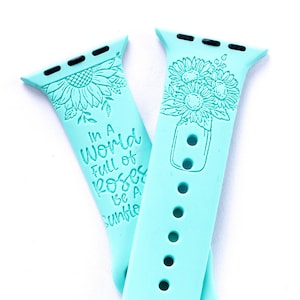 To Be a Sunflower-horlogeband compatibel met Apple Watch iWatch-band siliconen horloge 38/40/41 42/44/45 band lasergegraveerd