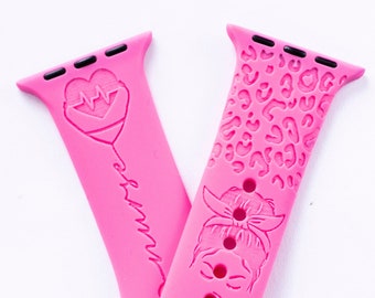 Nurse Life Watch Band compatible with leopard print smart Watch iWatch Band Silicone Watch 38/40/41 42/44/45 Strap Laser Engraved