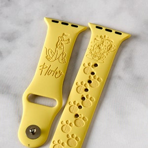 Disney Pluto Dog Watch Band compatible with Apple Watch iWatch Band Silicone Watch 38/40/41 42/44/45 Strap Laser Engraved