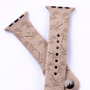 Zonnebloem horlogeband compatibel met Apple Watch iWatch band siliconen horloge 38/40/41 42/44/45 band lasergegraveerd