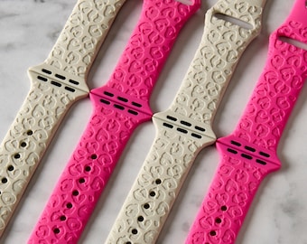 Leopard Watch Band compatible with Cheetah print Apple Watch iWatch Band Silicone Watch 38/40/41 42/44/45 Strap Laser Engraved