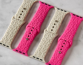 Leopard Watch Band compatible with Cheetah print Apple Watch iWatch Band Silicone Watch 38/40/41 42/44/45 Strap Laser Engraved